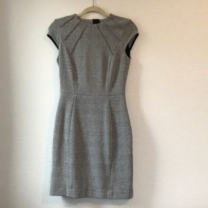 H&M grey plaid cap sleeve dress